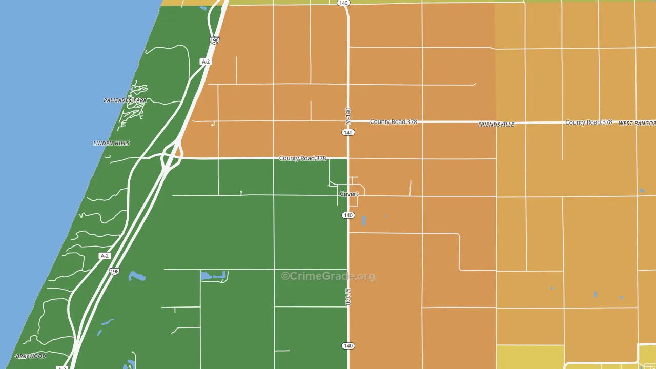 Covert, MI Map of Burglary Rates