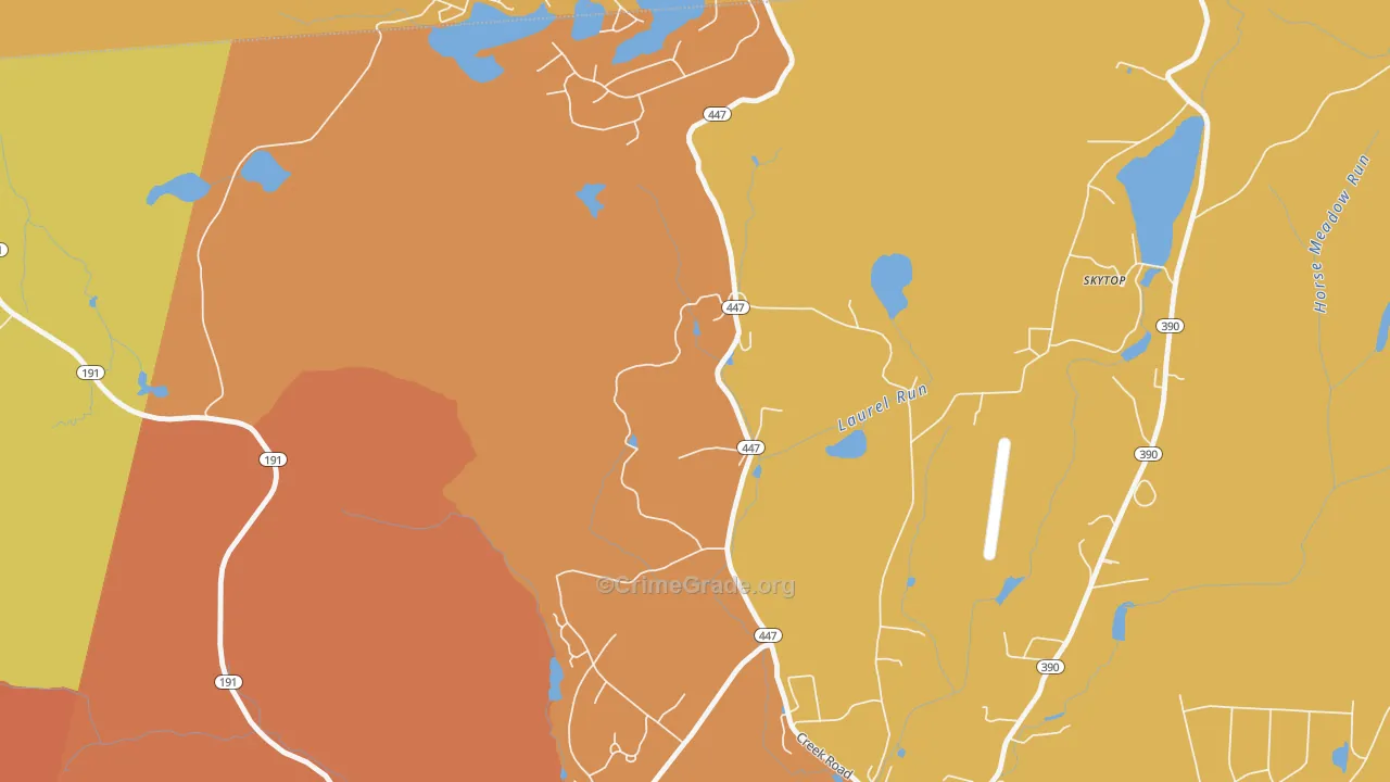 Coveville, PA Map of Burglary Rates