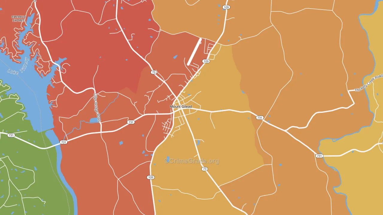 Covington, NC Map of Burglary Rates