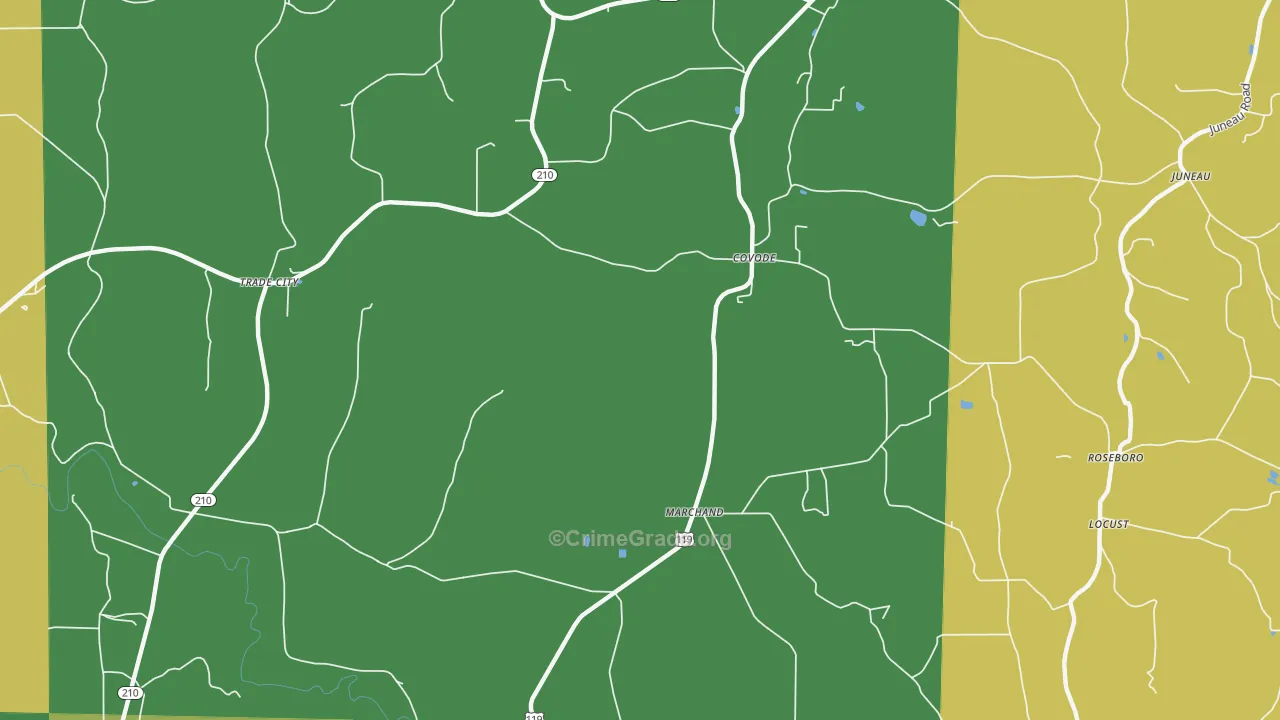 Covode, PA Map of Burglary Rates
