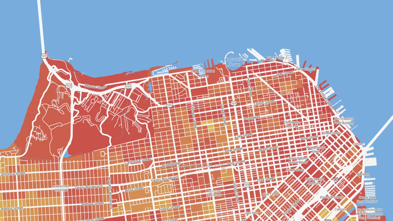 Cow Hollow, San Francisco, CA Map of Burglary Rates