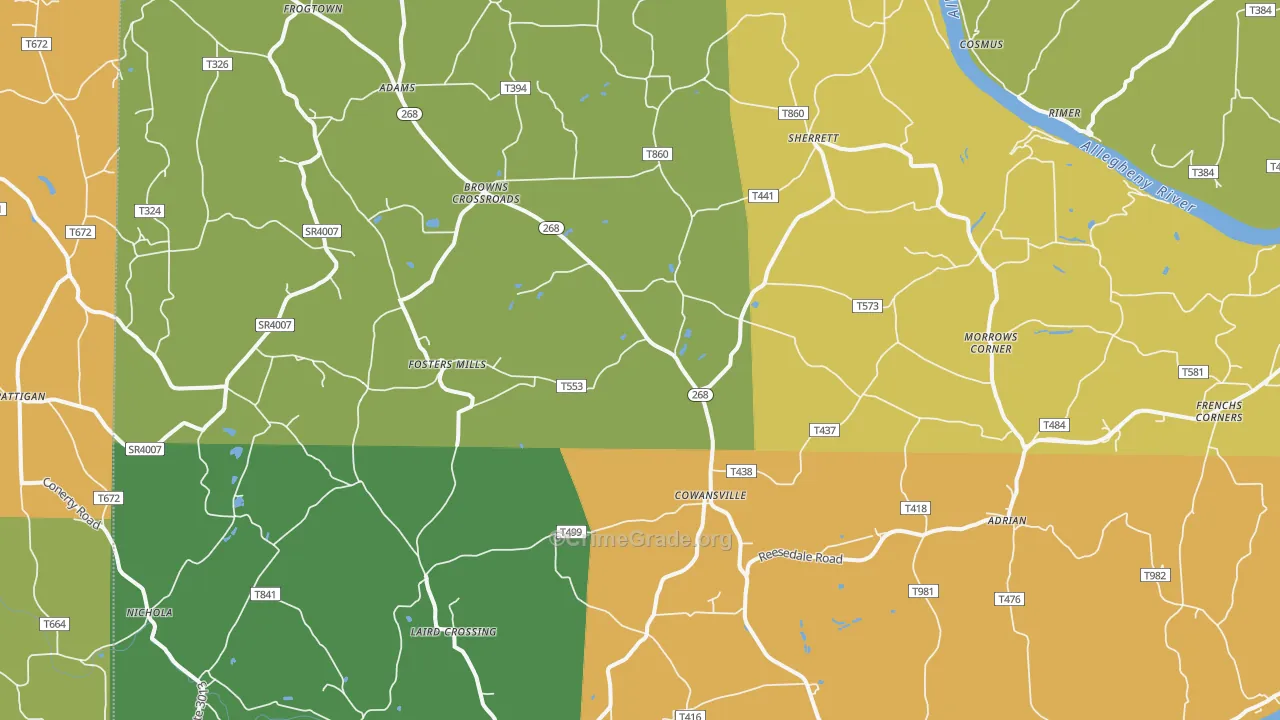 Cowansville, PA Map of Burglary Rates