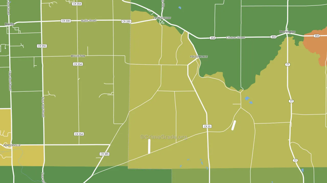 Cowlesville, NY Map of Burglary Rates