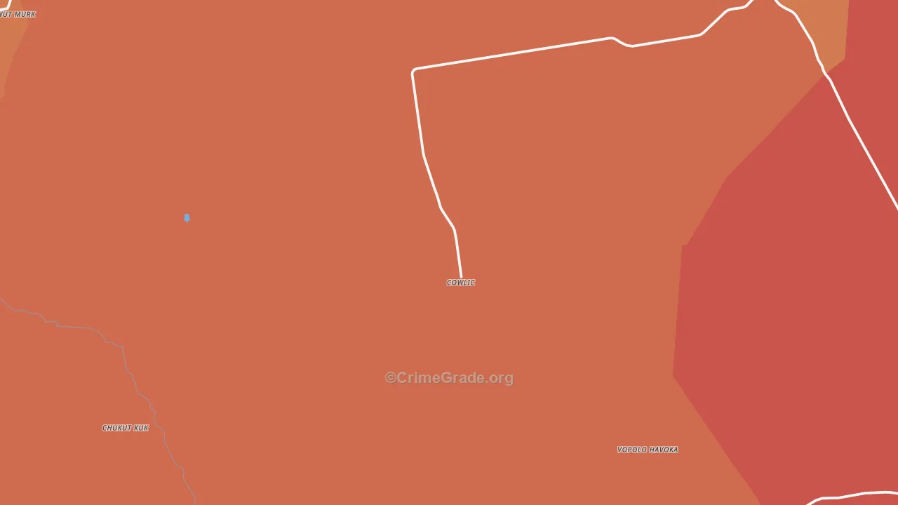 Cowlic, AZ Map of Burglary Rates