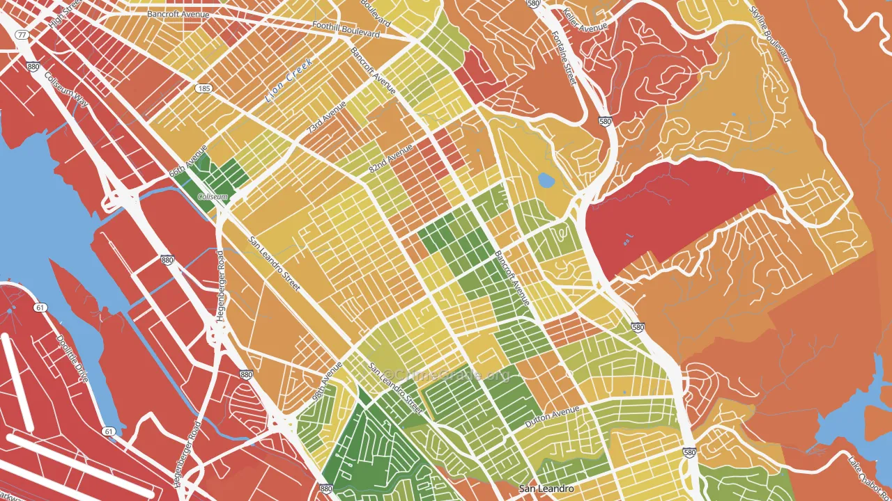 Cox, Oakland, CA Map of Burglary Rates