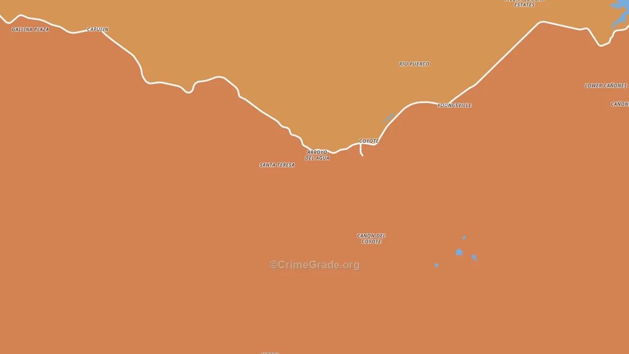 Coyote, NM Map of Burglary Rates