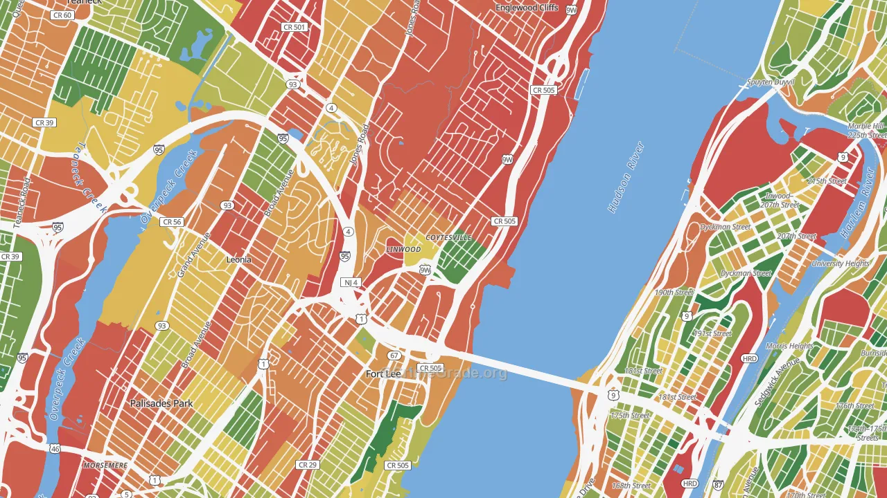 Coytesville, Fort Lee, NJ Map of Burglary Rates