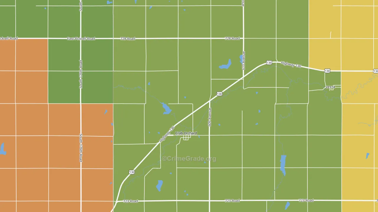 Crab Orchard, NE Map of Burglary Rates
