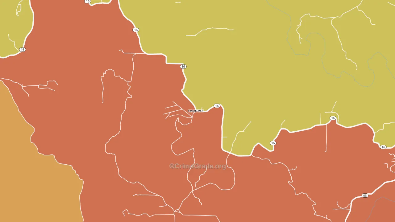 Crabtree, AR Map of Burglary Rates