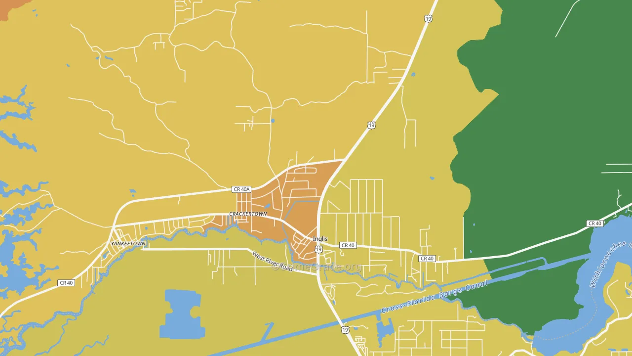 Crackertown, FL Map of Burglary Rates