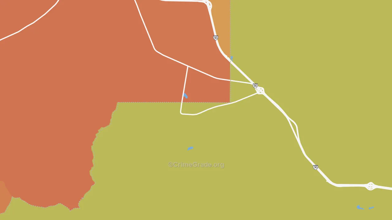 Crackerville, MT Map of Burglary Rates
