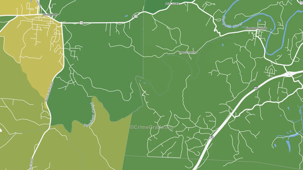 Craggie Hope, TN Map of Burglary Rates