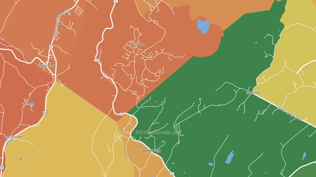 Cragsmoor, NY Map of Burglary Rates