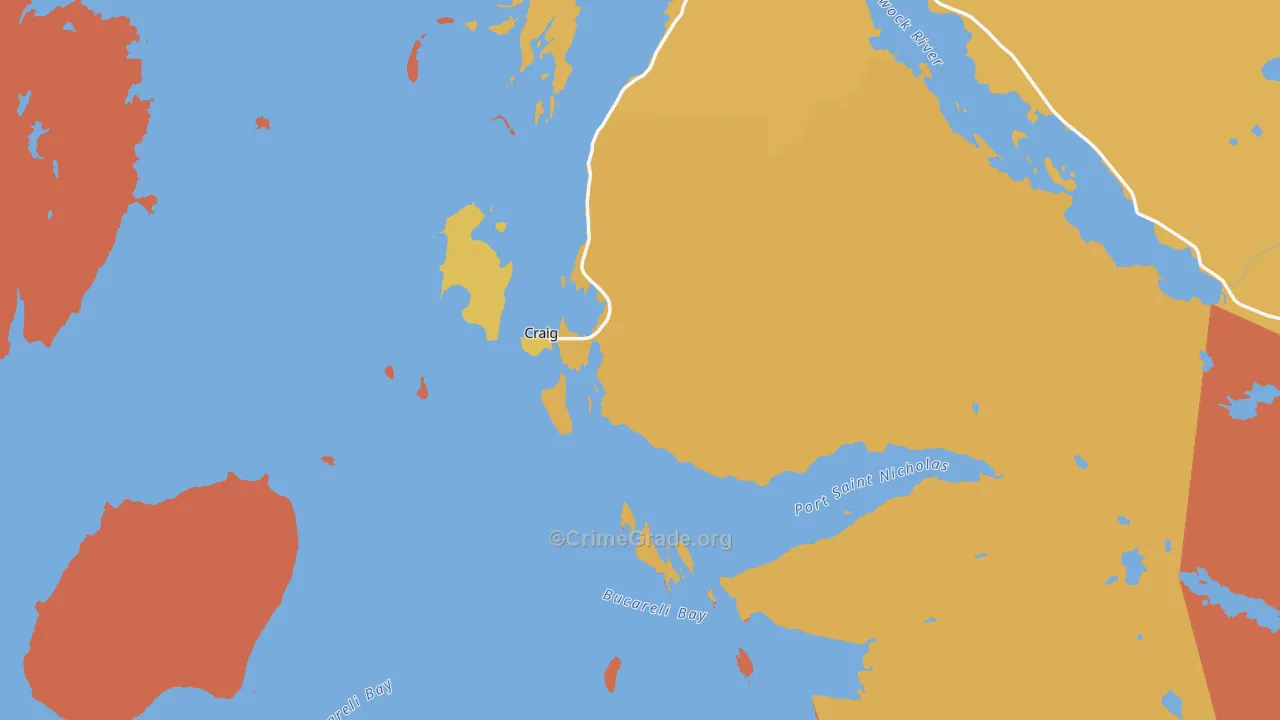 Craig, AK Map of Burglary Rates