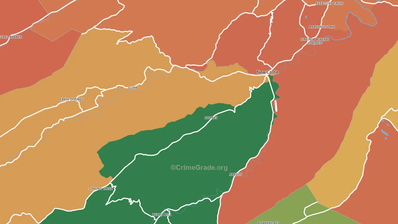 Craig County, VA Map of Burglary Rates