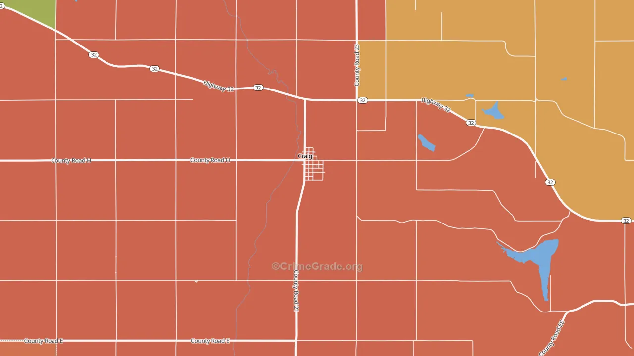 Craig, NE Map of Burglary Rates