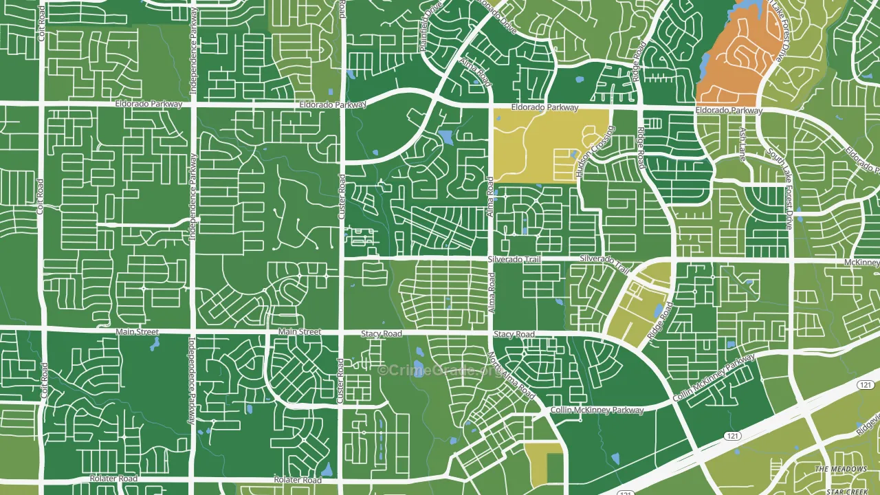 Craig Ranch North, McKinney, TX Map of Burglary Rates