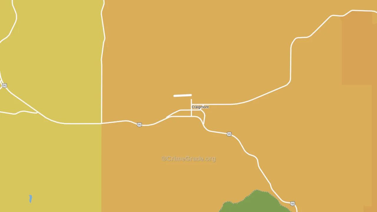 Craigmont, ID Map of Burglary Rates