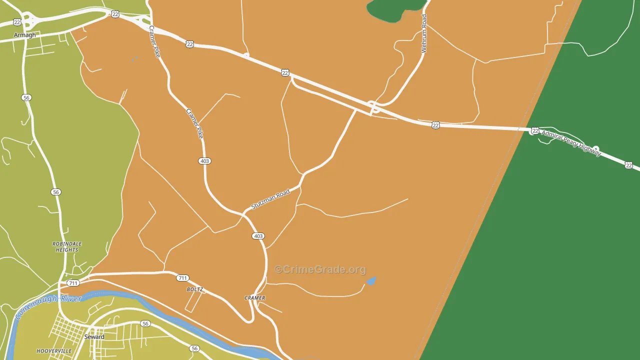 Cramer, PA Map of Burglary Rates