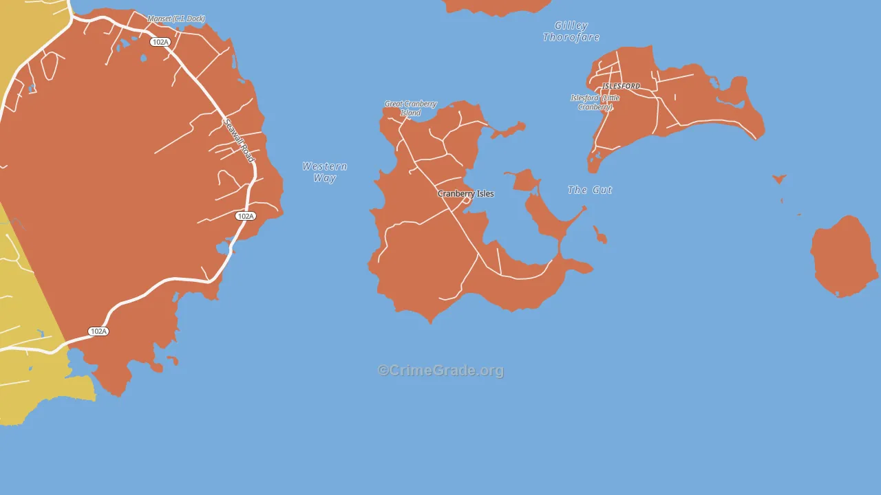 Cranberry Isles, ME Map of Burglary Rates