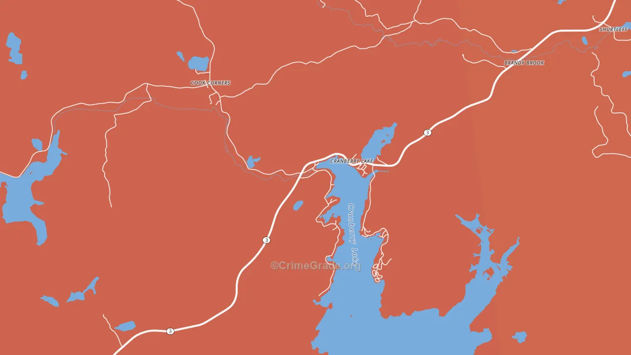 Cranberry Lake, NY Map of Burglary Rates