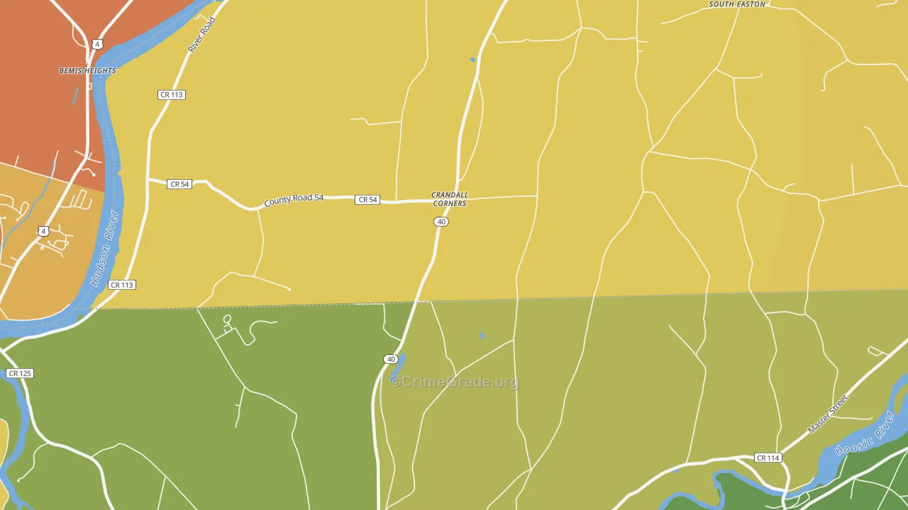 Crandall Corners, NY Map of Burglary Rates