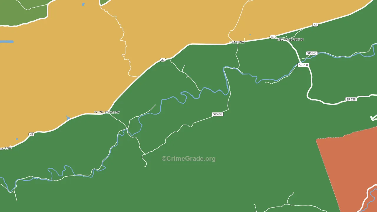 Crandon, VA Map of Burglary Rates