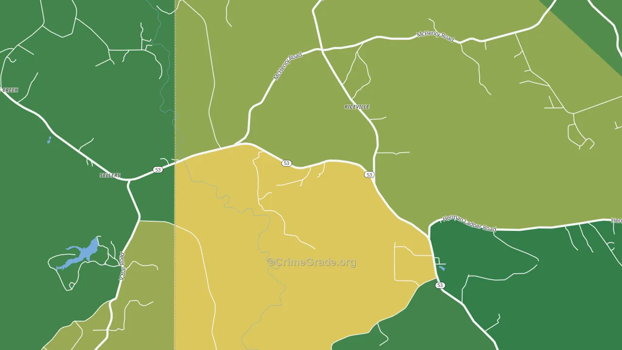 Crane Creek, MS Map of Burglary Rates