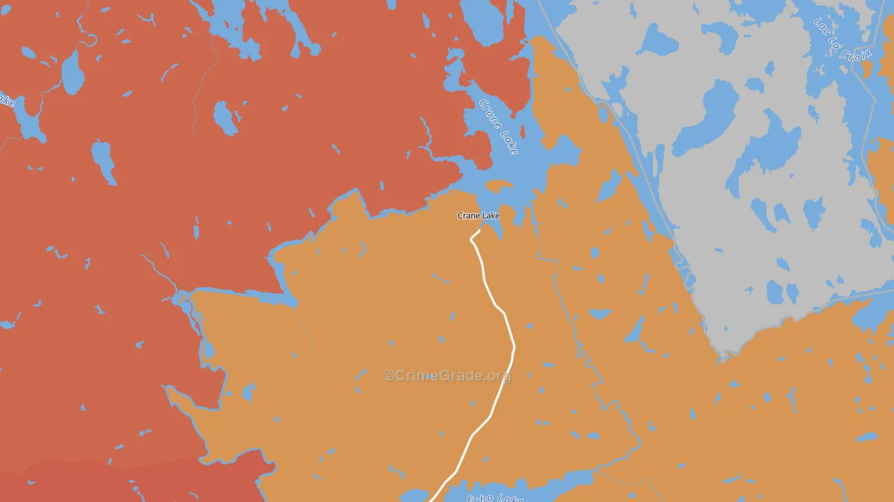 Crane Lake, MN Map of Burglary Rates