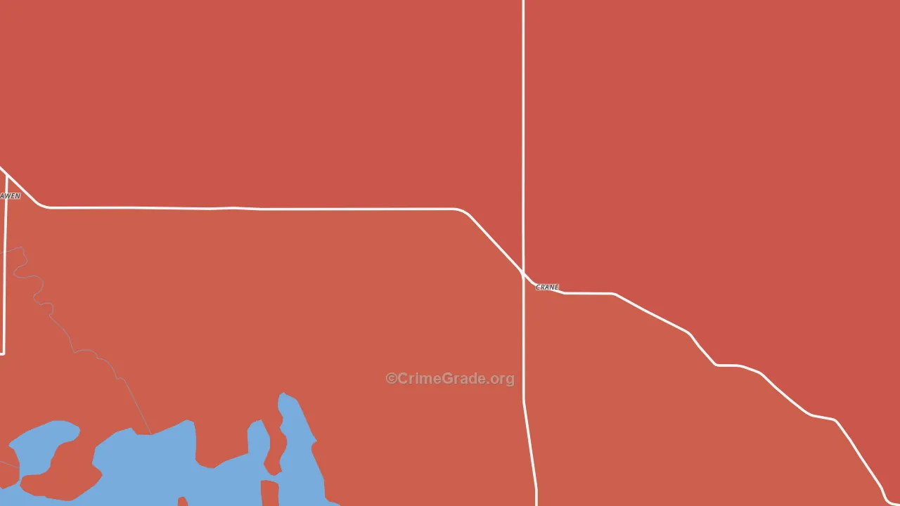Crane, OR Map of Burglary Rates