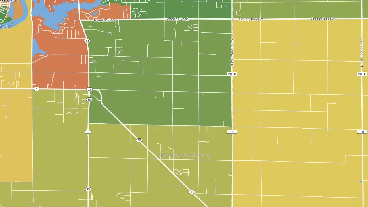 Cranmoor, WI Map of Burglary Rates