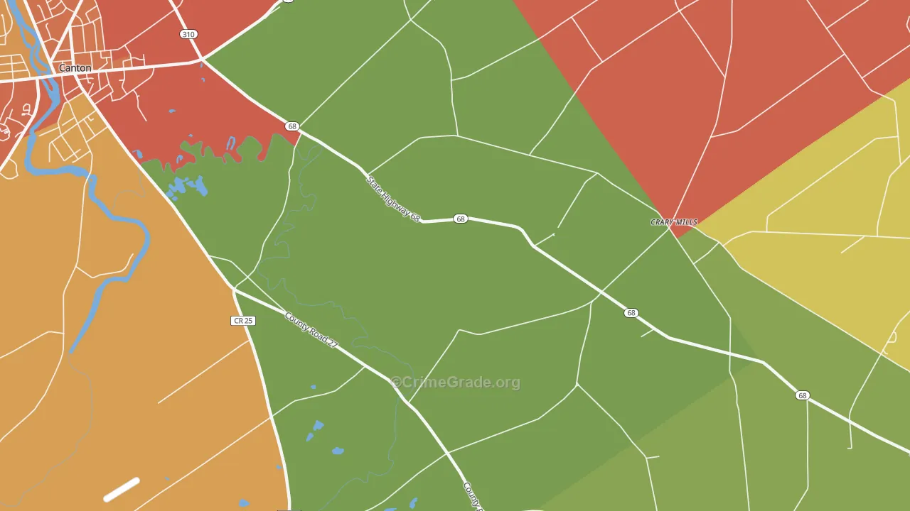 Crary Mills, NY Map of Burglary Rates