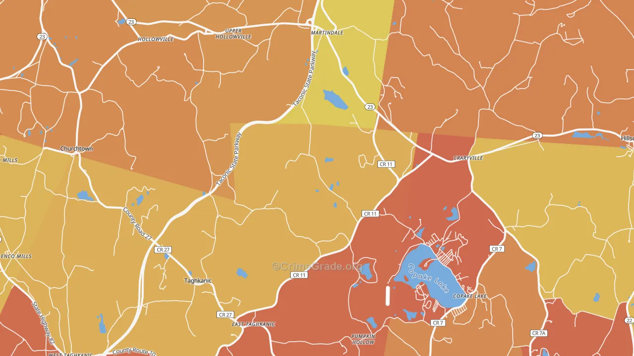 Craryville, NY Map of Burglary Rates
