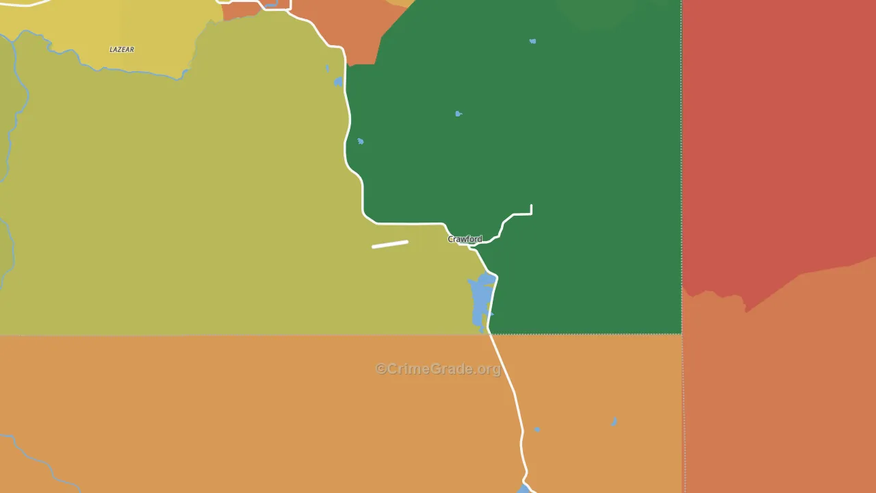 Crawford, CO Map of Burglary Rates