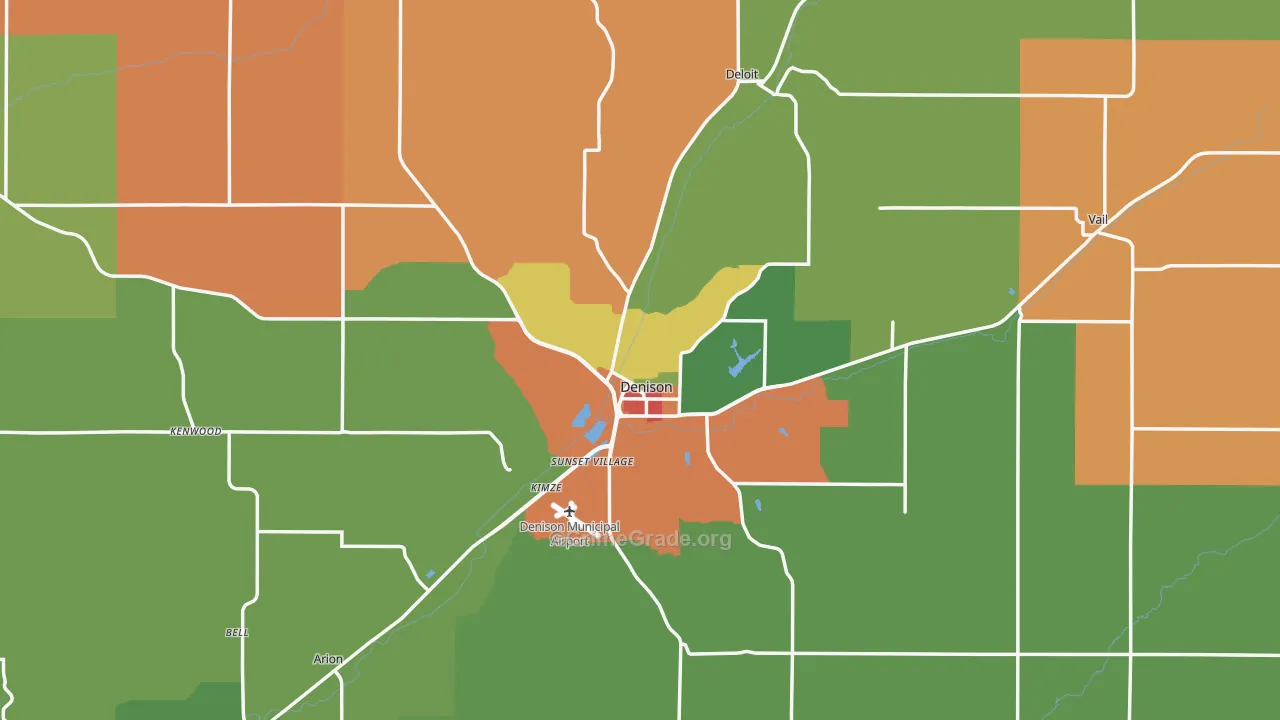 Crawford County, IA Map of Burglary Rates
