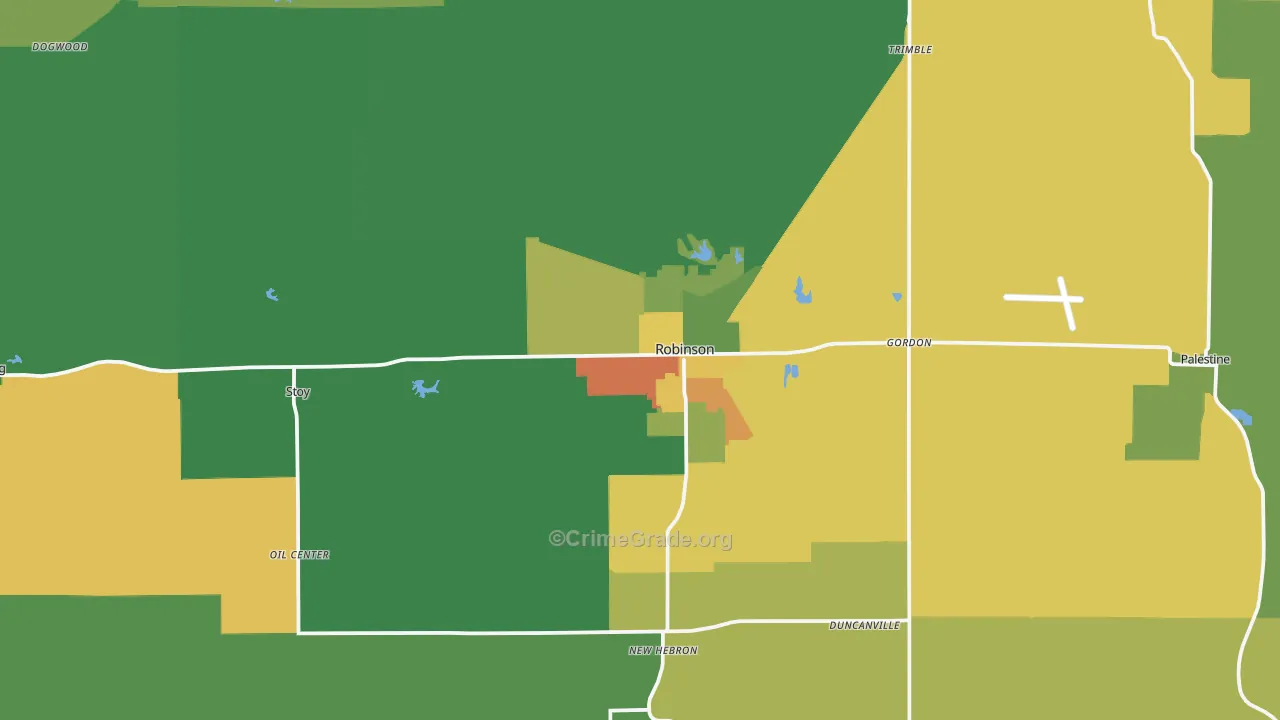 Crawford County, IL Map of Burglary Rates