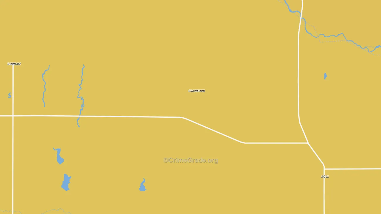 Crawford, OK Map of Burglary Rates