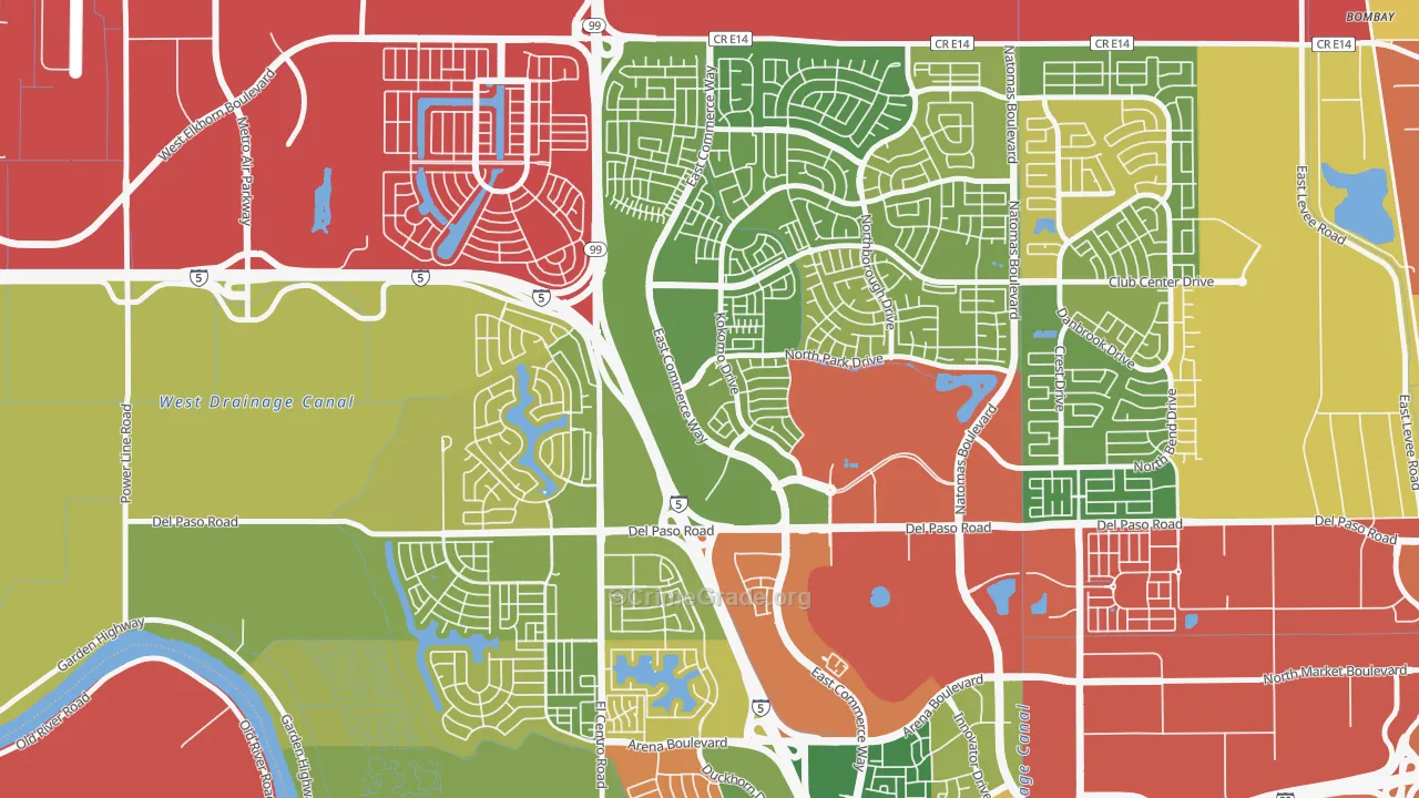 Creekside, Sacramento, CA Map of Burglary Rates