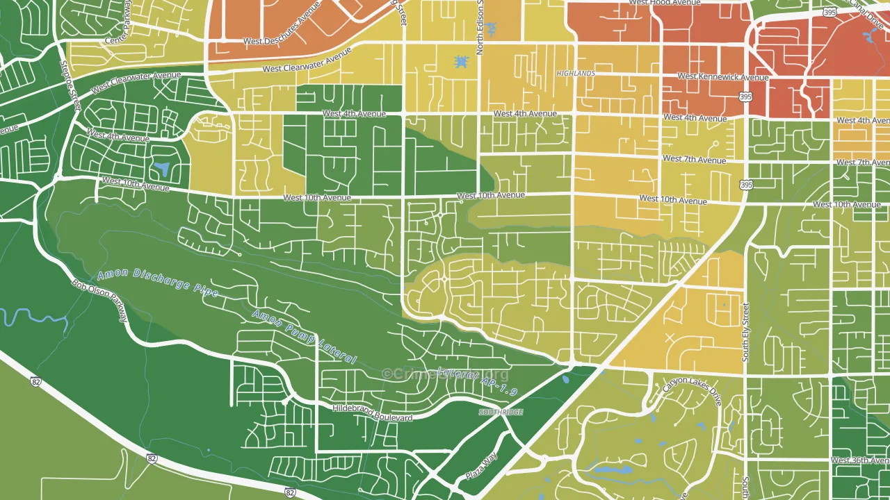 Creekstone, Kennewick, WA Map of Burglary Rates