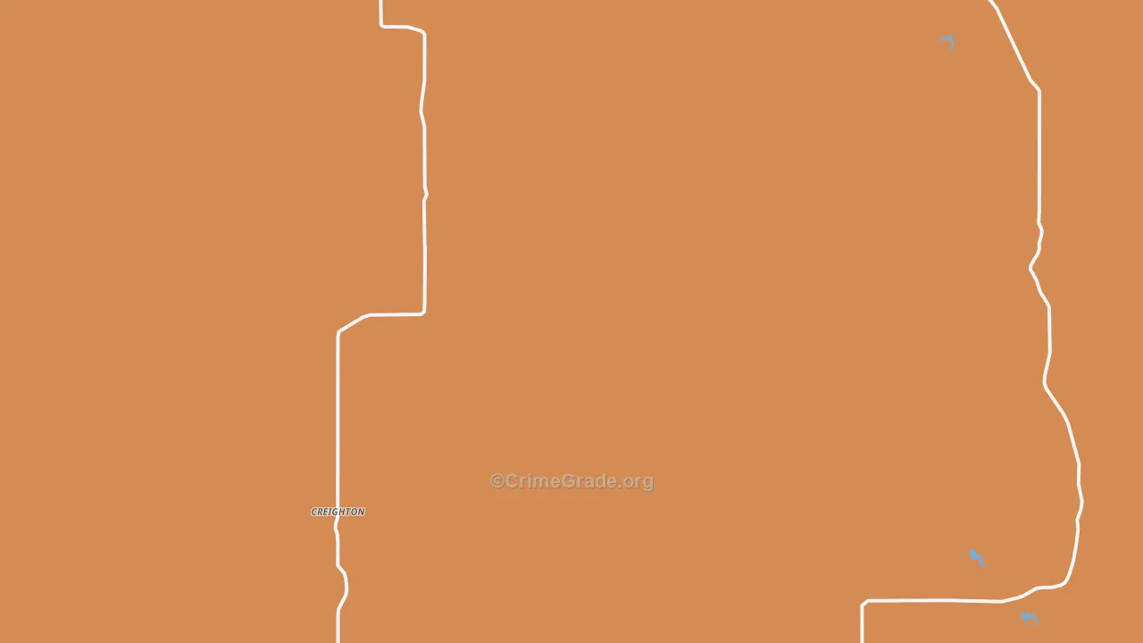 Creighton, SD Map of Burglary Rates