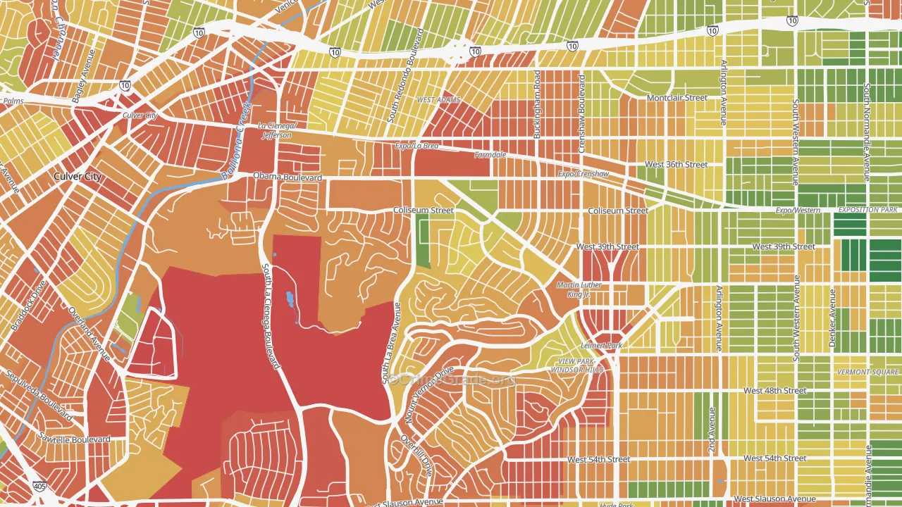 Crenshaw, Los Angeles, CA Map of Burglary Rates