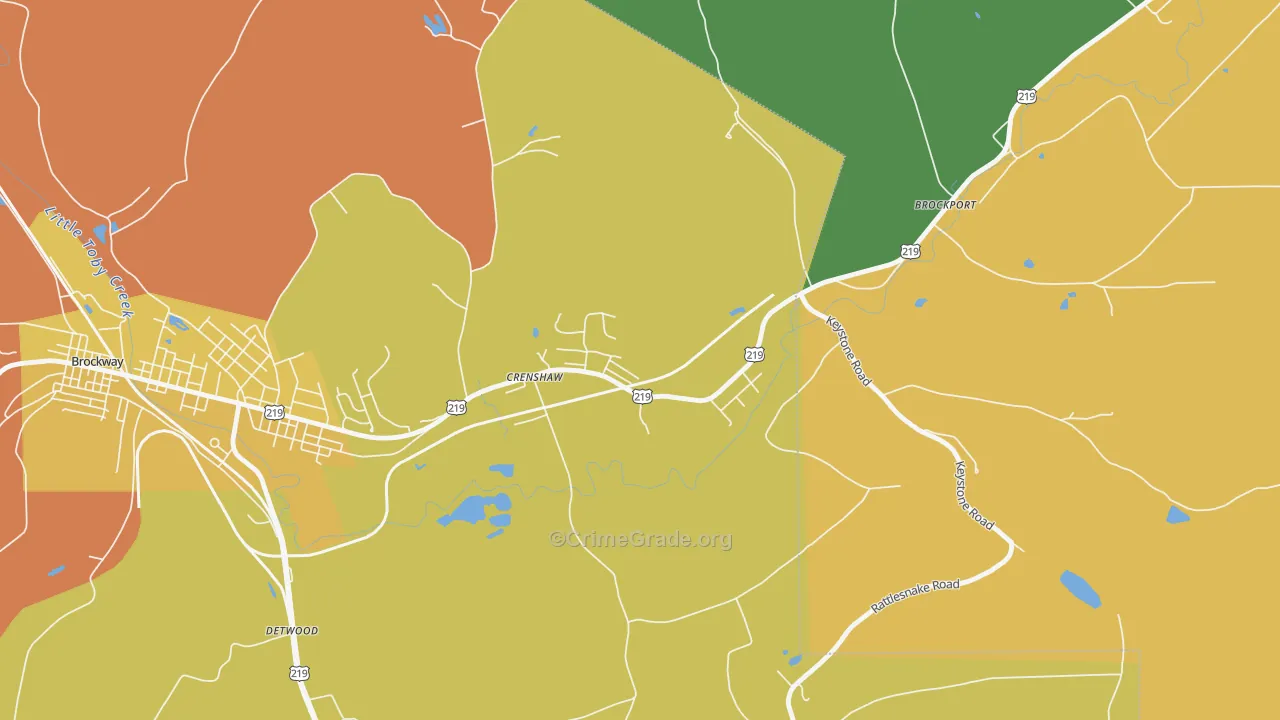 Crenshaw, PA Map of Burglary Rates