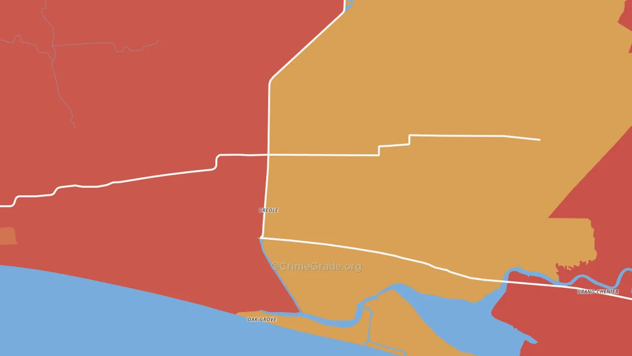 Creole, LA Map of Burglary Rates