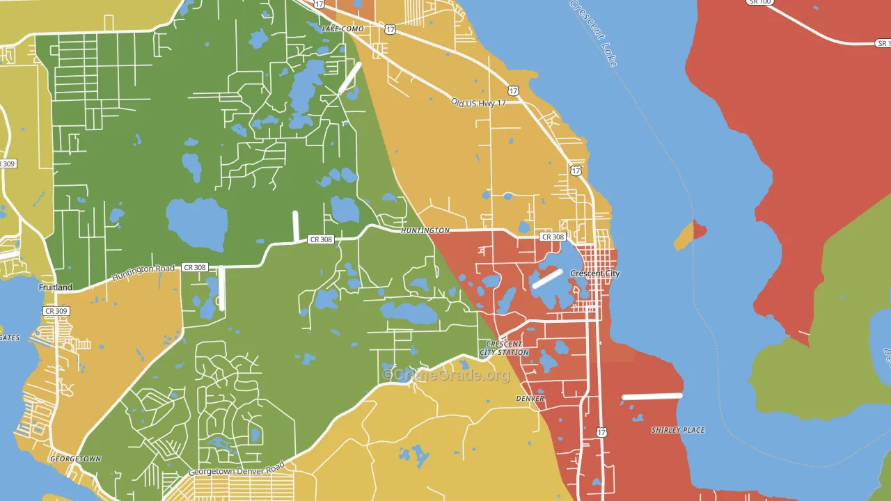 Crescent City, FL Map of Burglary Rates