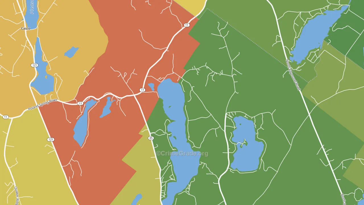 Crescent Lake, ME Map of Burglary Rates