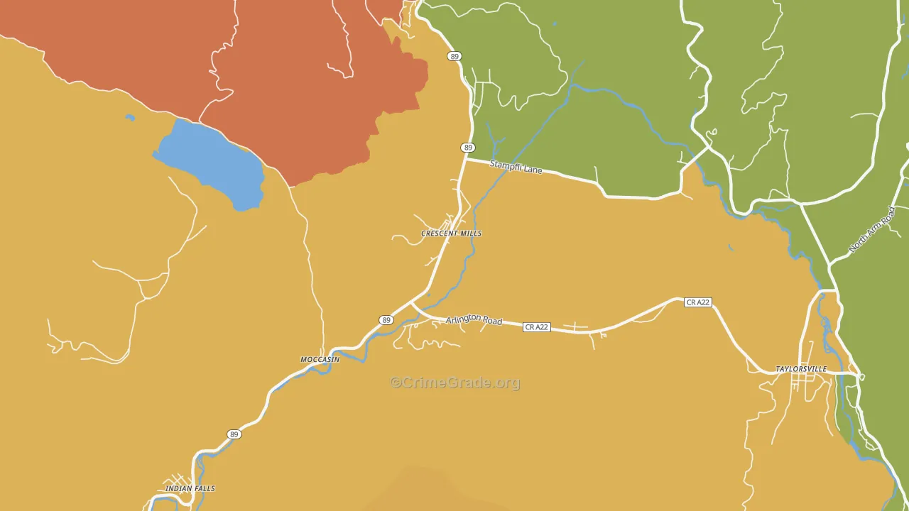 Crescent Mills, CA Map of Burglary Rates