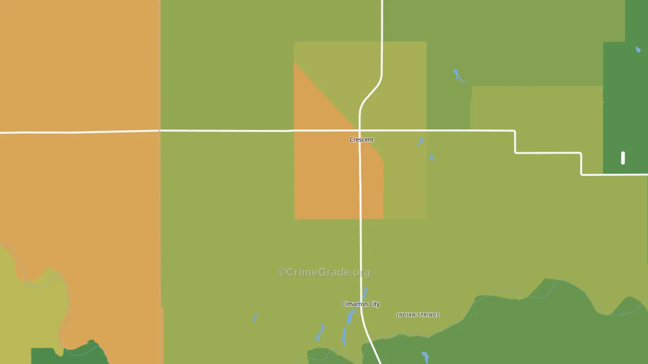 Crescent, OK Map of Burglary Rates