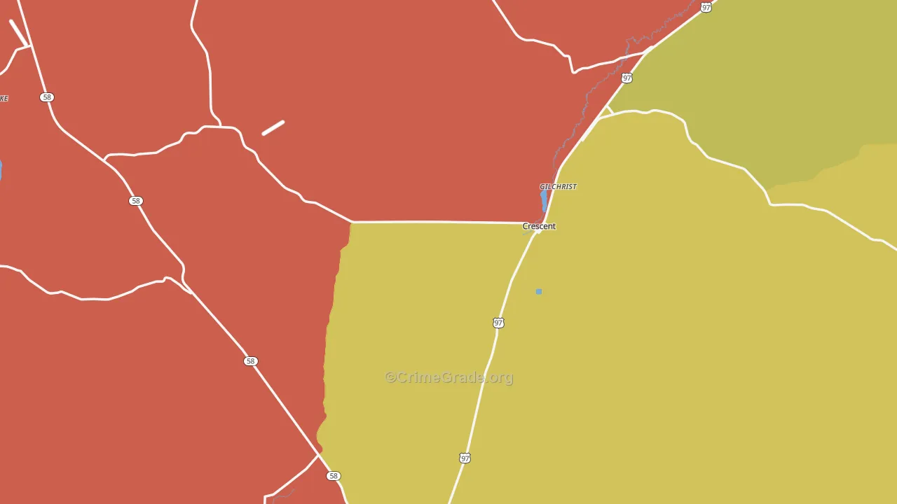 Crescent, OR Map of Burglary Rates