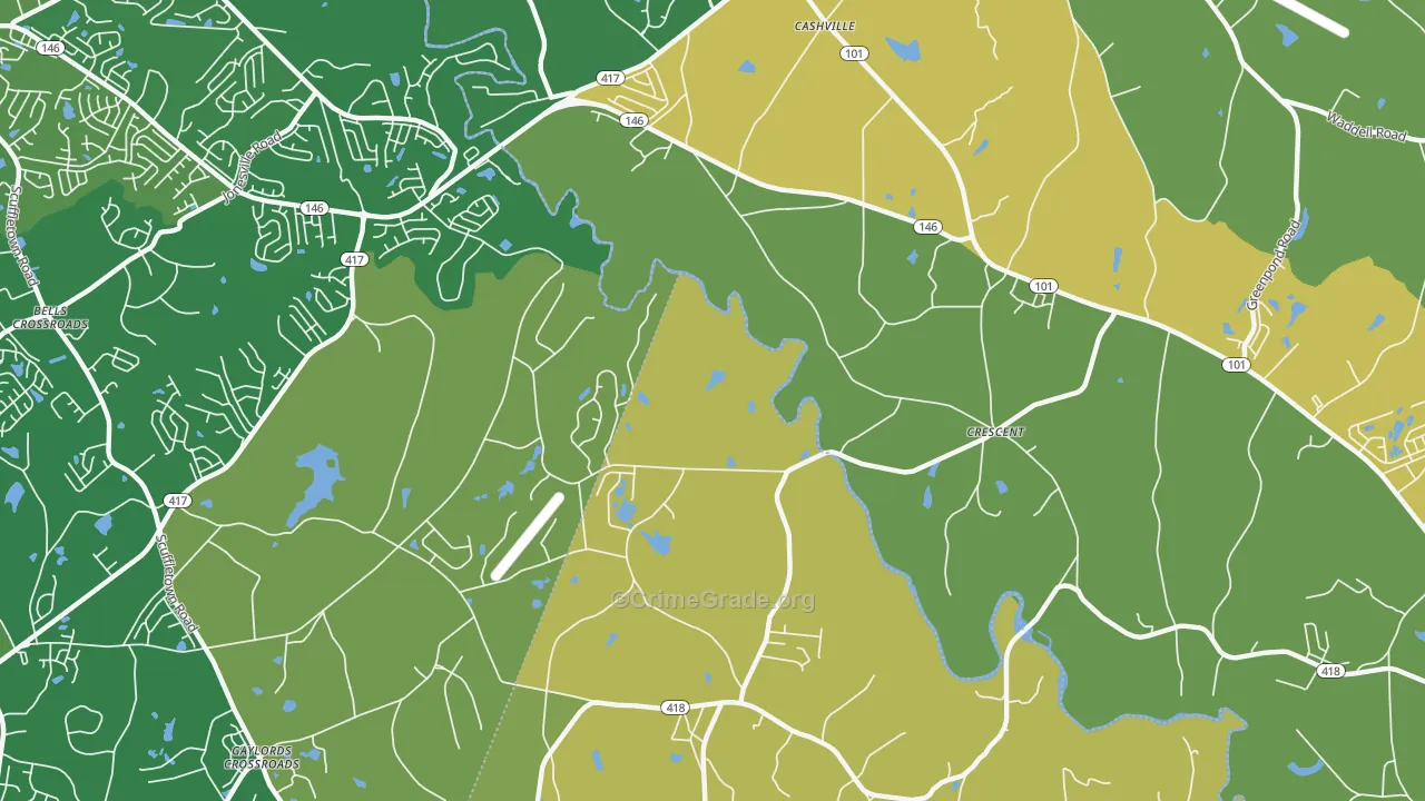 Crescent, SC Map of Burglary Rates