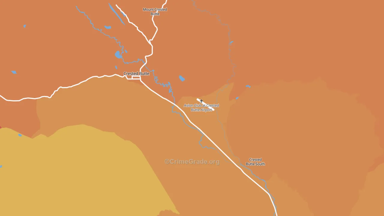 Crested Butte, CO Map of Burglary Rates